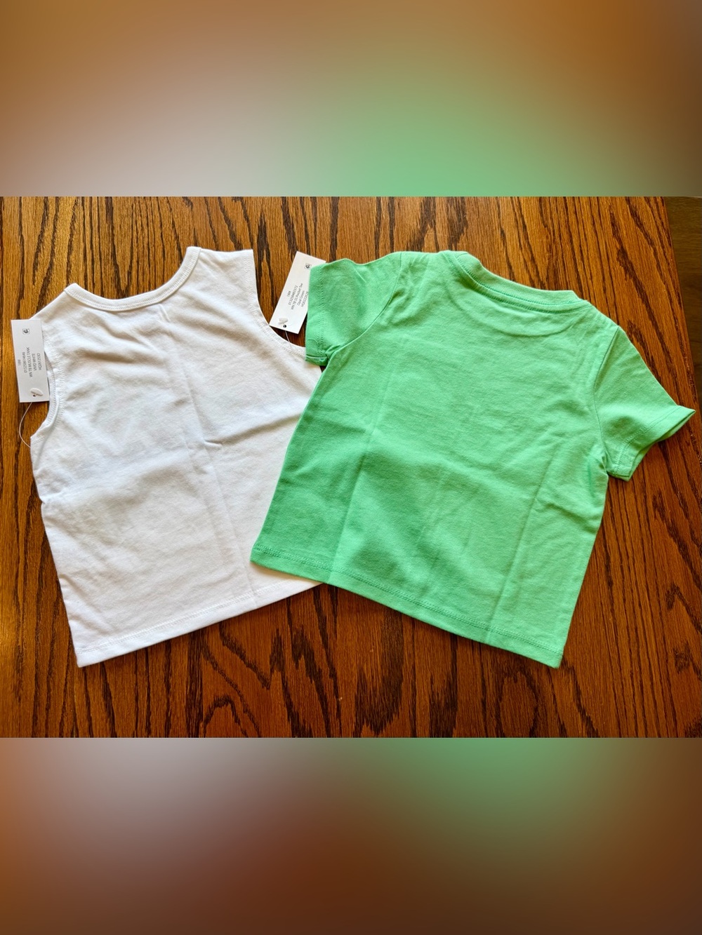 Wonder Nation Boys 18m 2 Piece Short Sleeve Tee & Tank Set - Green & White NWT - Picture 2 of 2